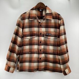 Men’s Angler Long-Sleeve Flannel Plaid Shirt  - Brown and Cream